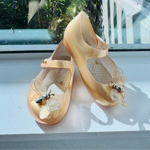 Mini Melissa Mini Ultragirl Bugs Pearly Orange (actual gold) Size 7 Toddler